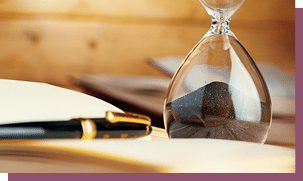 Sandglass clock close up on a table