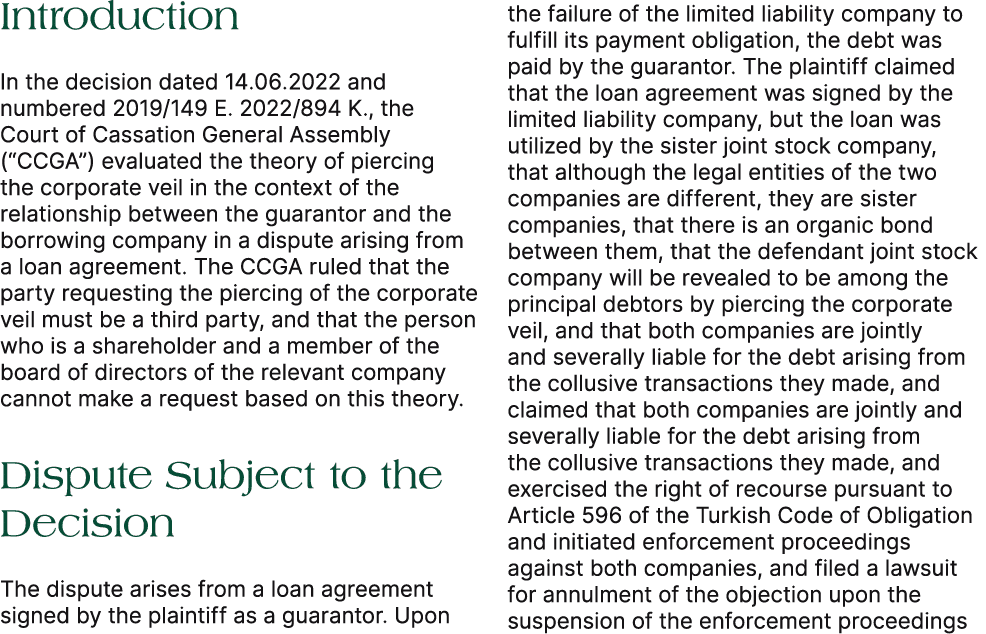 Introduction In the decision dated 14.06.2022 and numbered 2019/149 E. 2022/894 K., the Court of Cassation General As...