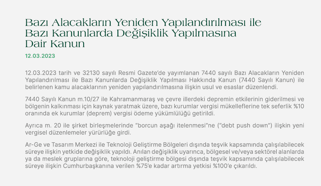 Baz Alacaklar n Yeniden Yap land r lmas  ile Baz  Kanunlarda De i iklik Yap lmas na Dair Kanun 12.03.2023 12.03.2023...