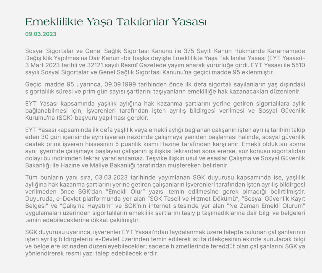 Emeklilikte Ya a Tak lanlar Yasas 09.03.2023 Sosyal Sigortalar ve Genel Sa l k Sigortas  Kanunu ile 375 Say l  Kanun...