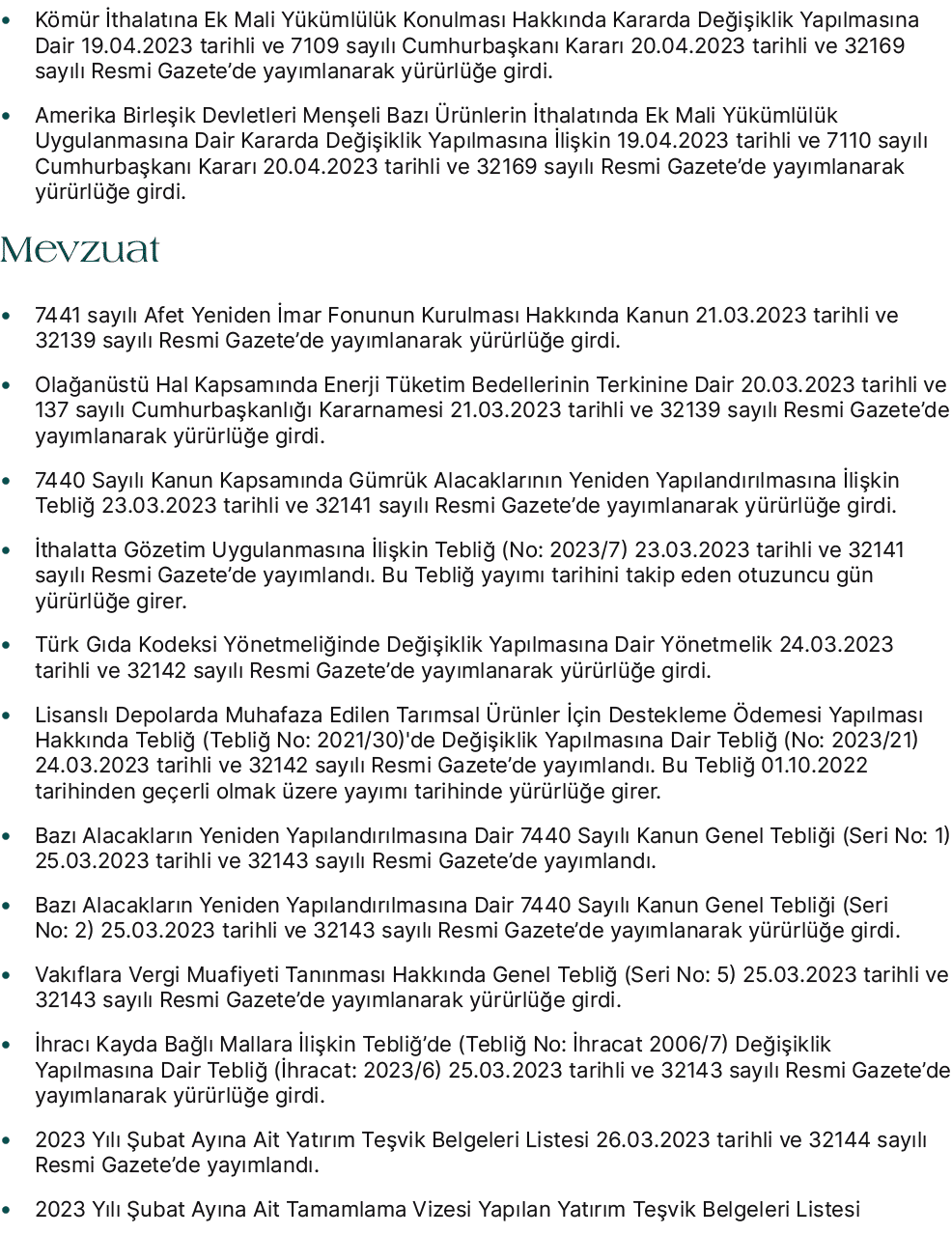 • K m r thalat na Ek Mali Y k ml l k Konulmas  Hakk nda Kararda De i iklik Yap lmas na Dair 19.04.2023 tarihli ve 71...