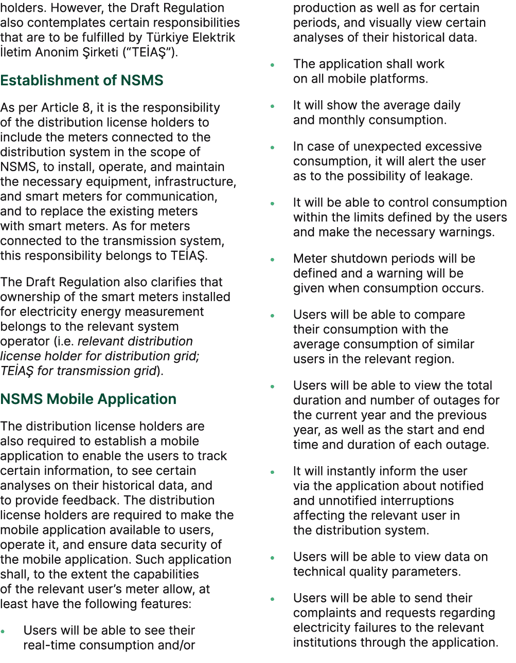 holders. However, the Draft Regulation also contemplates certain responsibilities that are to be fulfilled by T rkiye...