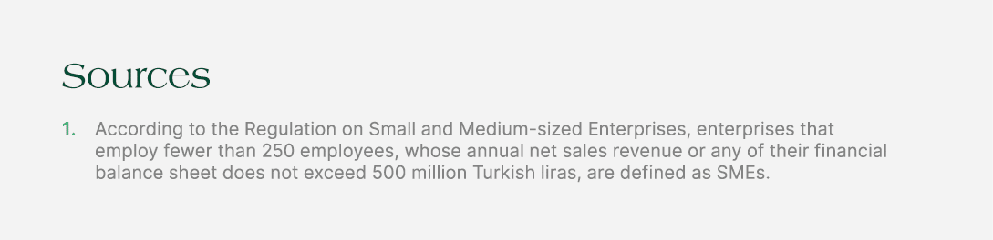 Sources 1. According to the Regulation on Small and Medium sized Enterprises, enterprises that employ fewer than 250 ...