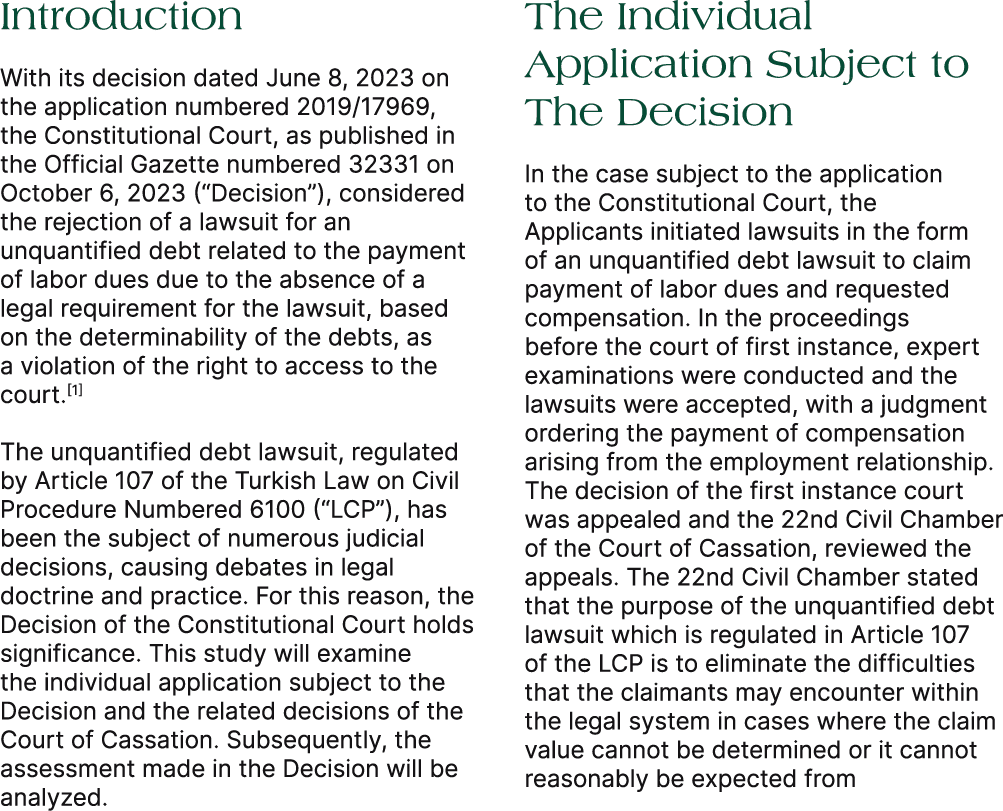 Introduction With its decision dated June 8, 2023 on the application numbered 2019/17969, the Constitutional Court, a...